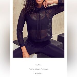 Koral Mesh pullover. Size S, black
